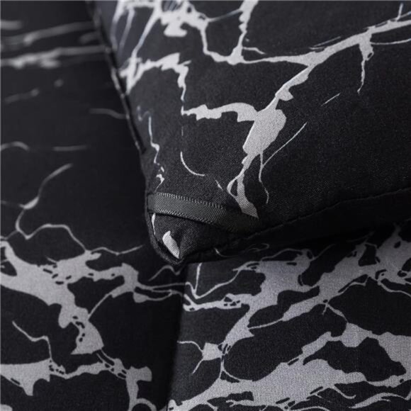 Black Marble Comforter Set Full Size, 3 Pieces Modern Pattern Soft Microfiber - Picture 5 of 8